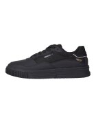 Tommy Hilfiger Pantofi sport de piele si piele ecologica cu insertii de plasa - Negru