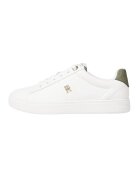 Tommy Hilfiger Pantofi sport din piele - Alb/Kaki