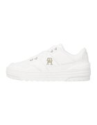 Tommy Hilfiger Pantofi sport din piele cu detalii din logo - Alb murdar