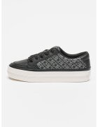 Tommy Hilfiger Pantofi sport din piele cu imprimeu logo - Negru/Alb murdar