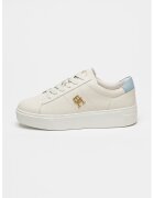 Tommy Hilfiger Pantofi sport din piele cu logo - Alb/Albastru deschis