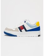 Tommy Hilfiger Pantofi sport din piele ecologica cu model colorblock - Alb/Albastru royal