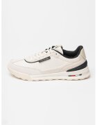 Tommy Hilfiger Pantofi sport din piele intoarsa cu garnituri din material textil Retro - Alb fildes/Negru stins