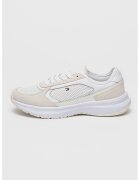 Tommy Hilfiger Pantofi sport din piele intoarsa cu insertii din material textil - Alb/Gri deschis