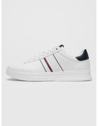 Tommy Hilfiger Pantofi sport din piele Modern Cupsole - Alb/Visiniu/Negru