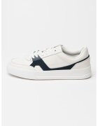 Tommy Hilfiger Pantofi sport din piele si piele intoarsa Court - Negru stins/Alb murdar