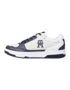 Tommy Hilfiger Pantofi sport din piele si piele intoarsa cu logo - Alb/Bleumarin