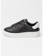 Tommy Hilfiger Pantofi sport flatform din piele Chic - Negru/Alb optic