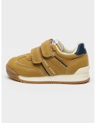 Tommy Hilfiger Pantofi sport low-cut cu velcro - Maro camel/Bleumarin