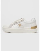 Tommy Hilfiger Pantofi sport low-cut din piele - Alb/Auriu