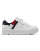 Tommy Hilfiger Pantofi sport pentru Fete - flag low cut lace-up sneaker - T3X9-33356-1355100 - Alb - Alb