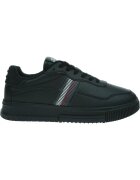Tommy Hilfiger Pantofi Supercup Stripes Tumbled - Piele naturala - Negru - Negru