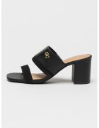 Tommy Hilfiger Papuci din piele si piele intoarsa cu toc - Negru