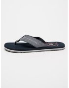 Tommy Hilfiger Papuci flip-flop din in cu logo - Alb/Bleumarin