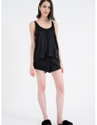 Tommy Hilfiger Pijama de matase cu model uni - Negru
