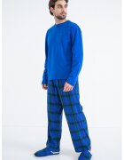 Tommy Hilfiger Pijama din amestec de bumbac cu pantaloni lungi - Rosu/Verde/Albastru royal
