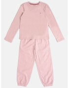 Tommy Hilfiger Pijama uni cu banda logo in talie - Roz prafuit