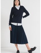 Tommy Hilfiger Pulover din amestec de bumbac organic cu decolteu in V - Albastru ultramarin