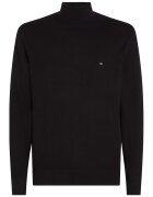 Tommy Hilfiger Pulover din amestec de bumbac organic si casmir cu guler inalt - Negru