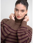 Tommy Hilfiger Pulover din amestec de casmir cu dungi - Maro/Mov inchis