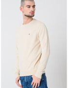 Tommy Hilfiger Pulover din amestec de casmir si bumbac organic cu decolteu la baza gatului - Bej