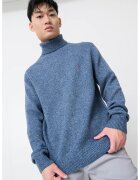Tommy Hilfiger Pulover din amestec de lana cu guler inalt - Albastru inchis