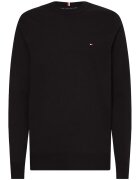 Tommy Hilfiger Pulover din bumbac organic cu decolteu la baza gatului - Negru
