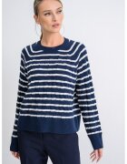 Tommy Hilfiger Pulover din lana cu design torsade - Alb/Bleumarin