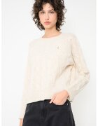 Tommy Hilfiger Pulover din lana cu design torsade - Bej