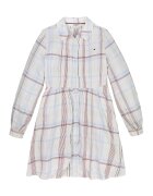 Tommy Hilfiger Rochie-camasa cu model in carouri - Alb/Albastru deschis