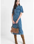 Tommy Hilfiger Rochie-camasa midi din denim - Albastru deschis