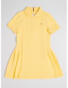 Tommy Hilfiger Rochie evazata cu guler polo si pliuri - Galben