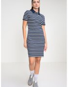 Tommy Hilfiger Rochie polo cambrata cu logo discret - Alb/Bleumarin