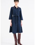 Tommy Hilfiger Rochie polo din amestec de bumbac cu maneci trei sferturi - Bleumarin