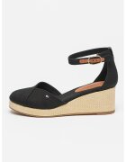 Tommy Hilfiger Sandale cu talpa wedge Flag - Negru