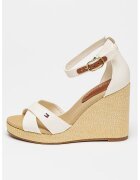 Tommy Hilfiger Sandale cu talpa wedge si broderie logo - Alb