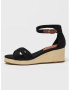Tommy Hilfiger Sandale din material textil cu talpa wedge - Negru