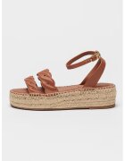 Tommy Hilfiger Sandale din piele cu talpa wedge - Maro scortisoara