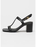 Tommy Hilfiger Sandale din piele cu toc masiv - Negru