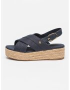 Tommy Hilfiger Sandale slingback cu talpa wedge - Bleumarin