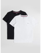 Tommy Hilfiger Set de 2 tricouri din bumbac - Alb/Negru