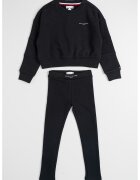 Tommy Hilfiger Set de bluza de trening si colanti cu detalii logo - 2 piese - Negru