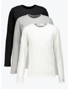 Tommy Hilfiger Set de bluze slim fit de casa - 3 piese - Alb/Negru/Gri melange