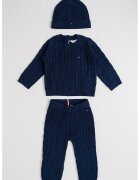 Tommy Hilfiger Set de imbracaminte cu model torsade - 3 piese - Bleumarin