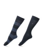 Tommy Hilfiger Set de sosete bleumarin si cu dungi - 2 perechi