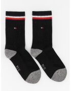 Tommy Hilfiger Set de sosete din amestec de bumbac - 2 perechi - Alb/Negru/Gri cenusiu