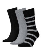 Tommy Hilfiger Set de sosete din amestec de bumbac - 3 perechi - Negru/Gri deschis melange