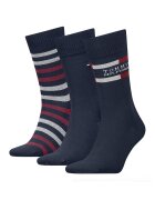 Tommy Hilfiger Set de sosete din amestec de bumbac - 3 perechi - Rosu inchis/Gri deschis melange/Bleumarin