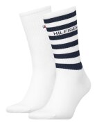 Tommy Hilfiger Set de sosete lungi cu model - 2 perechi - Alb/Albastru ultramarin