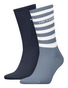 Tommy Hilfiger Set de sosete lungi cu model - 2 perechi - Alb/Albastru ultramarin/Albastru prafuit